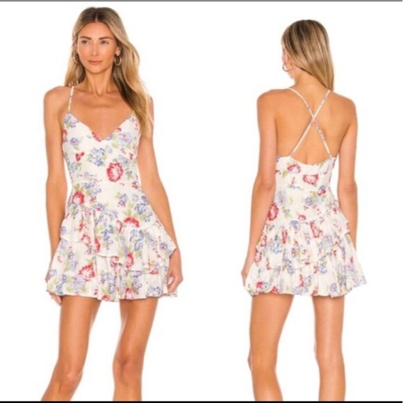 LoveShackFancy Dresses & Skirts - LoveShackFancy size 10 Marion Ruffled Floral Print Mini Dress